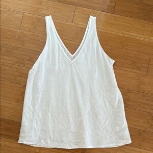 White V-Neck Women's Top